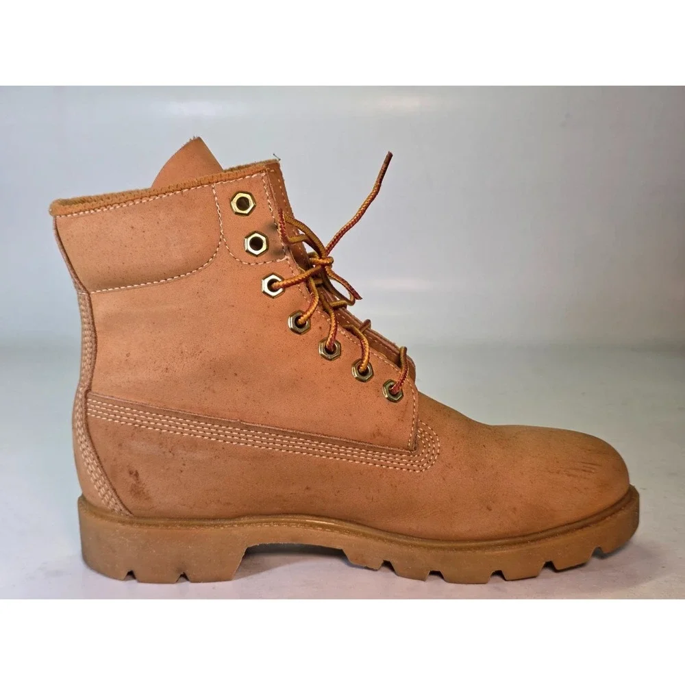 Timberland Men's 6-Inch Premium Waterproof Boots Size 7 M Wheat Nubuck Shoes USA